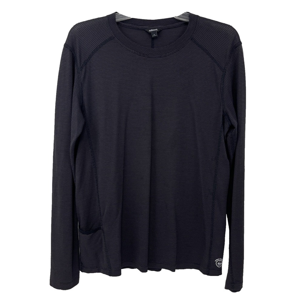 Allbirds Natural Run Long Sleeve T Shirt Womens Size M Merino Wool Blend Black